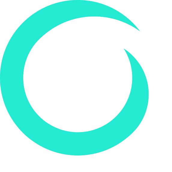 A blue and white circles intertwined